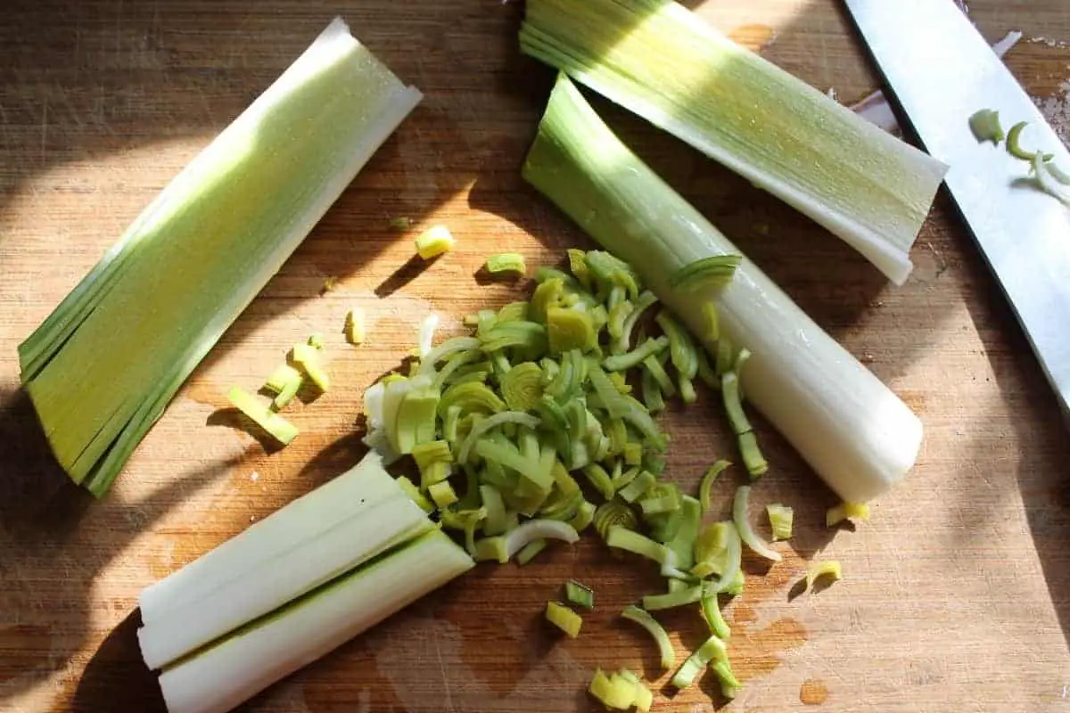 Cutting and Slicing Leeks