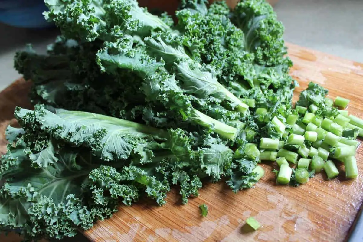 Kale On Chopping Board