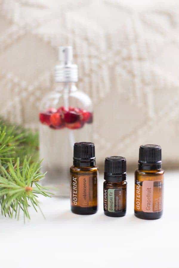 Spray scents for DIY vacation smells incredible. He uses Douglas fir, Frankincense and essential oils