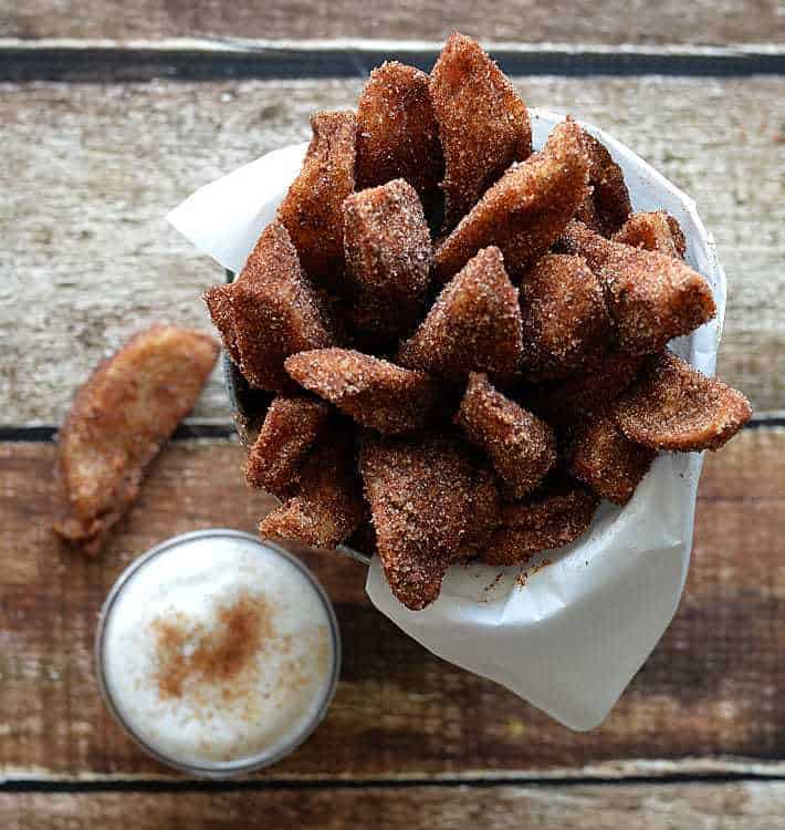 Autumn Recipes: Apple Fries With Cinnamon Sugar and Vanilla Cream 