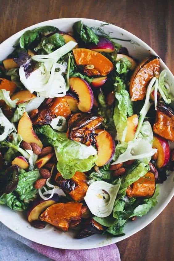 Autumn Recipes: Pumpkin & Peach Salad On A Plate