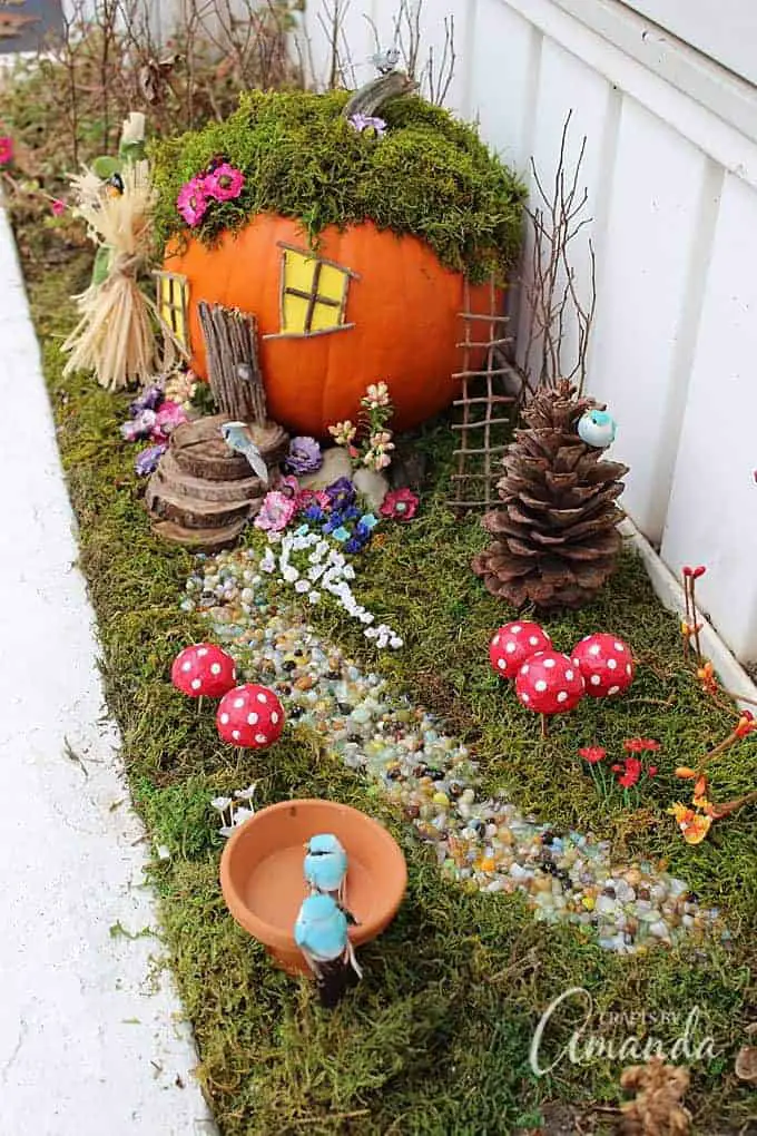 Fall Halloween  Pumpkin Fairy Gardens  Ideas  Supplies 