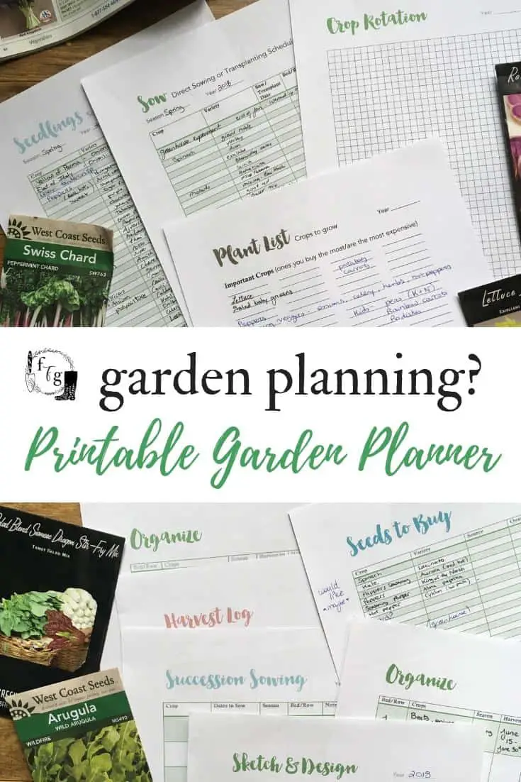 Use a printable vegetable garden planner to stay organize for the gardening season! #gardenplanner #gardenplanning #gardenplanningideas #springgardening #gardening #growyourownfood #homestead 