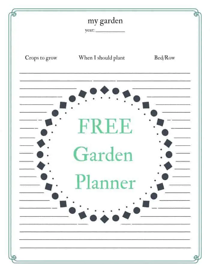 FREE garden planner printable