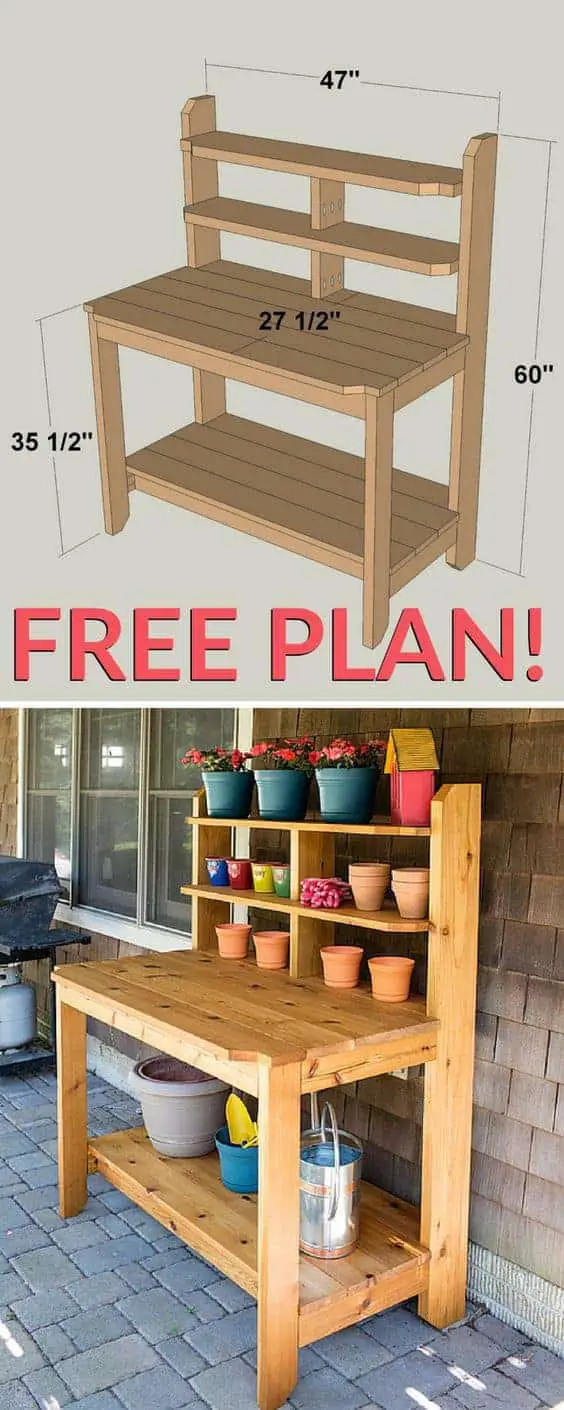 Beautiful Garden Potting Bench Plans + Ideas | Family Food Garden