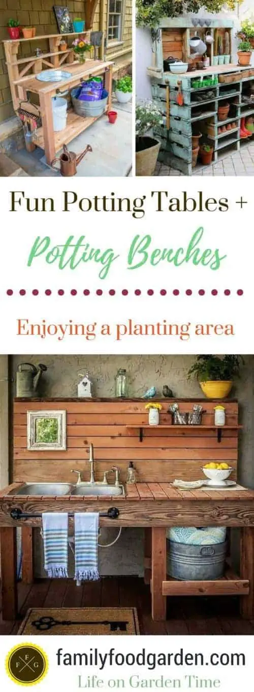 Garden potting bench plans & ideas 