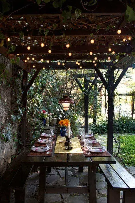 Garden Table and Lights