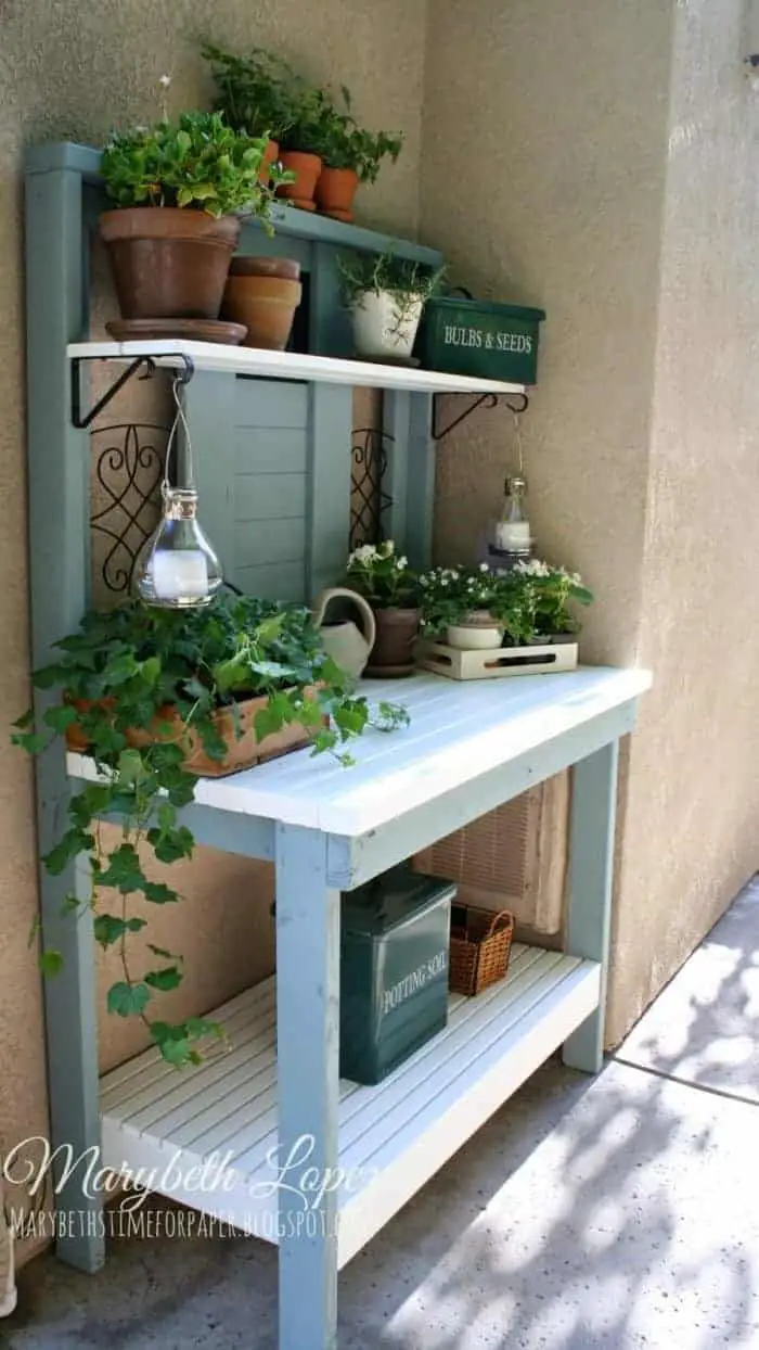 Beautiful Garden Potting Bench Plans + Ideas | Family Food ...