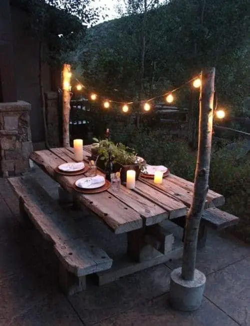 Garden Table with Lights