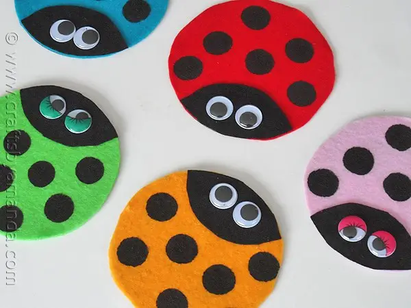 Recycled CD Ladybugs