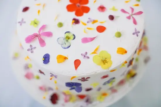 Cake With Edible Flowers