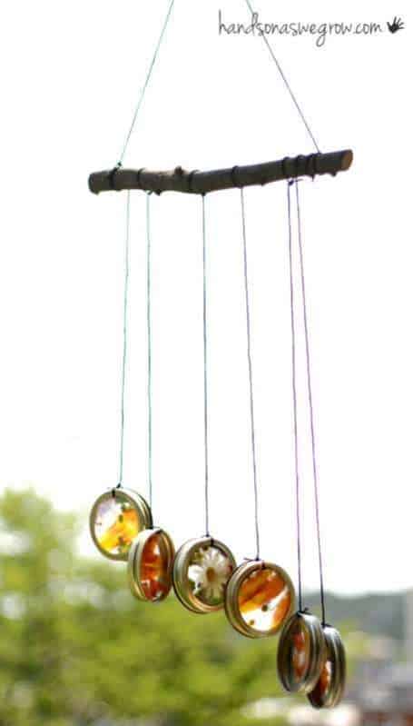 Homemade Nature Suncatcher Wind Chimes for Kids