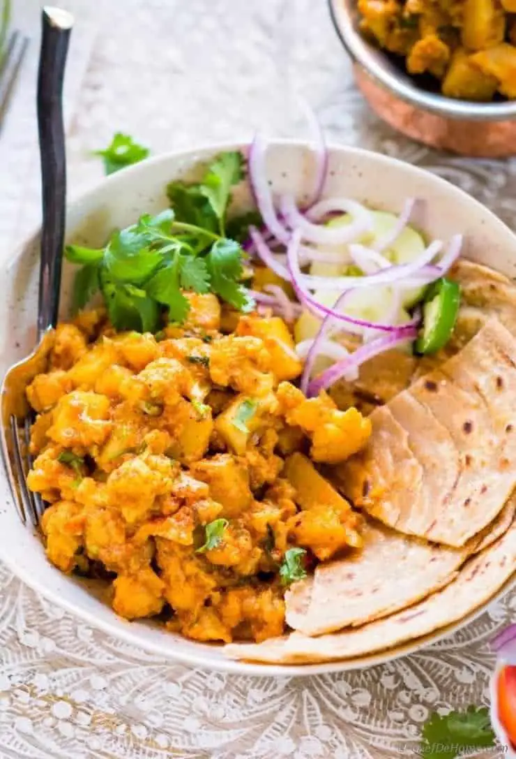 Indian Aloo Gobi Cauliflower Potato Curry