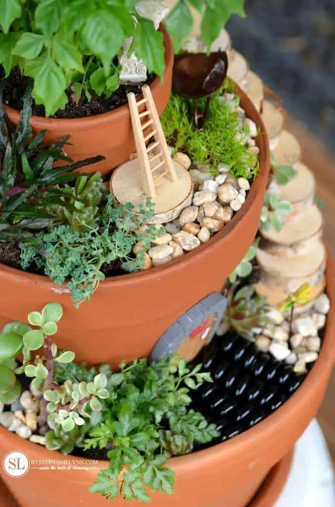 Fairy garden with pots