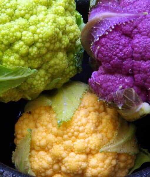 Cauliflower comes in many natural colors!