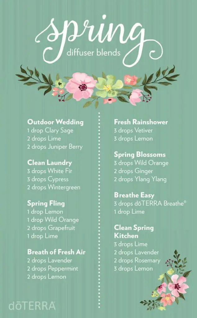 Essential oil diffuser blends for spring