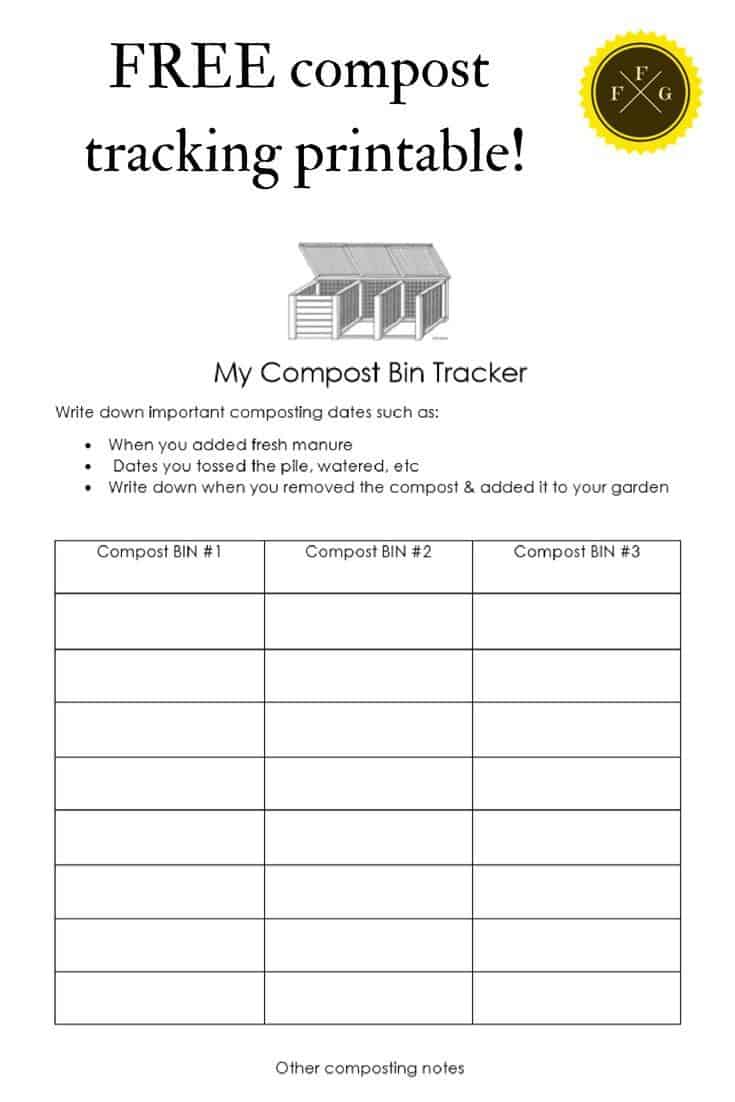 FREEBIE Garden Composting Tracking Printable!