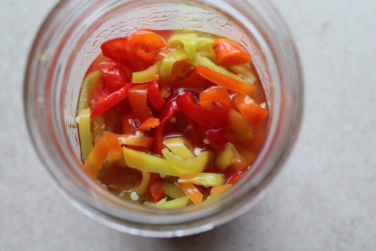 Fermented banana pepper rings