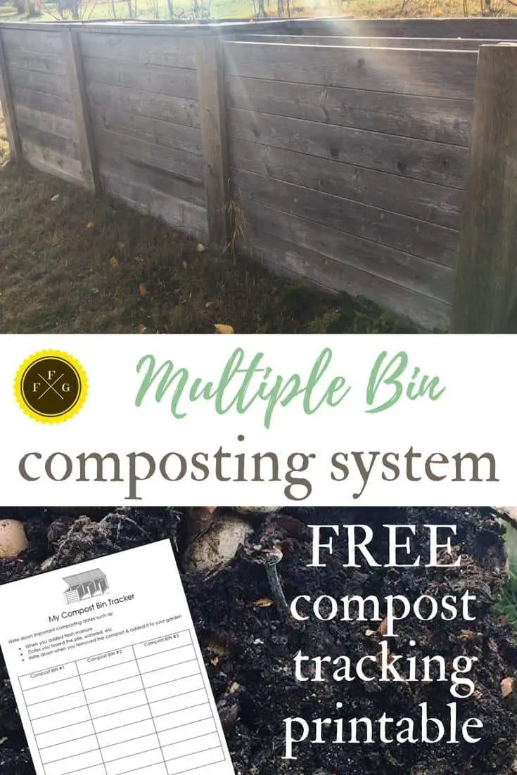 Using multiple composting bin system + FREE compost tracking printable!