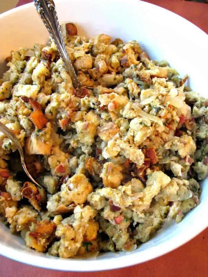 Slow cooker bacon onion sage stuffing recipe