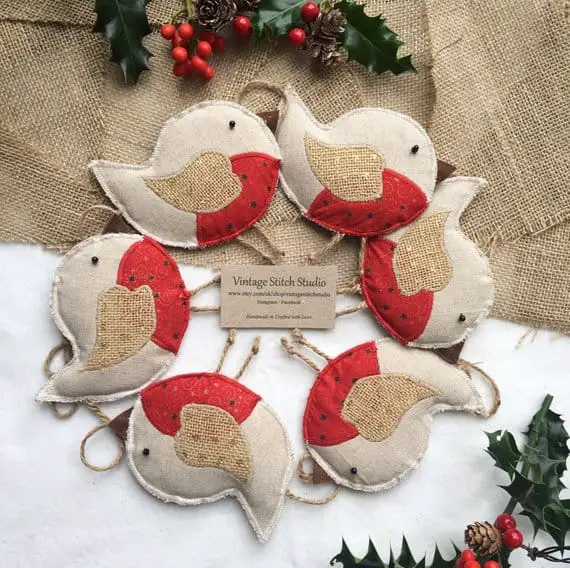 Robin Christmas tree ornaments