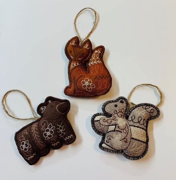 Woodland animal ornaments
