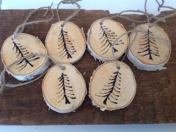 Wooden Moss Tree Ornaments