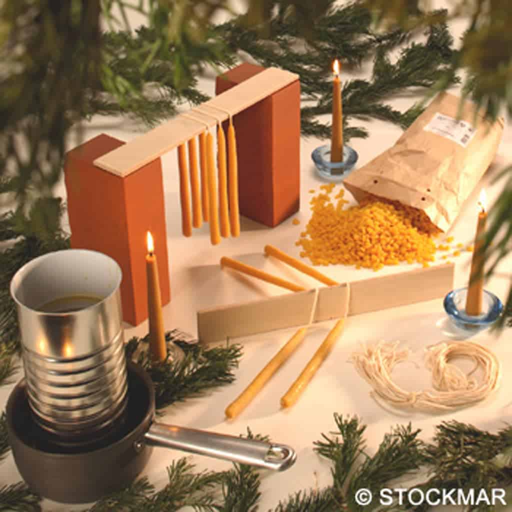 Candle making kit using beeswax