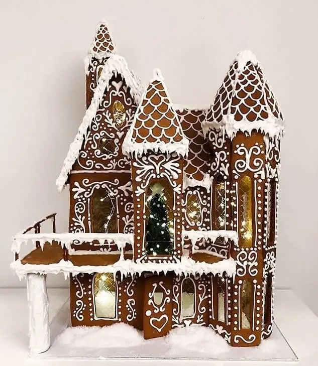 Gingerbread home with lights