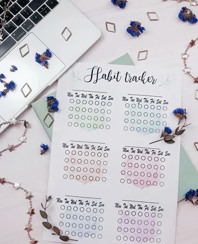 Create good habits with a printable habit tracker