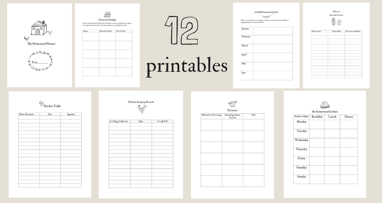 Printable Homestead Planner