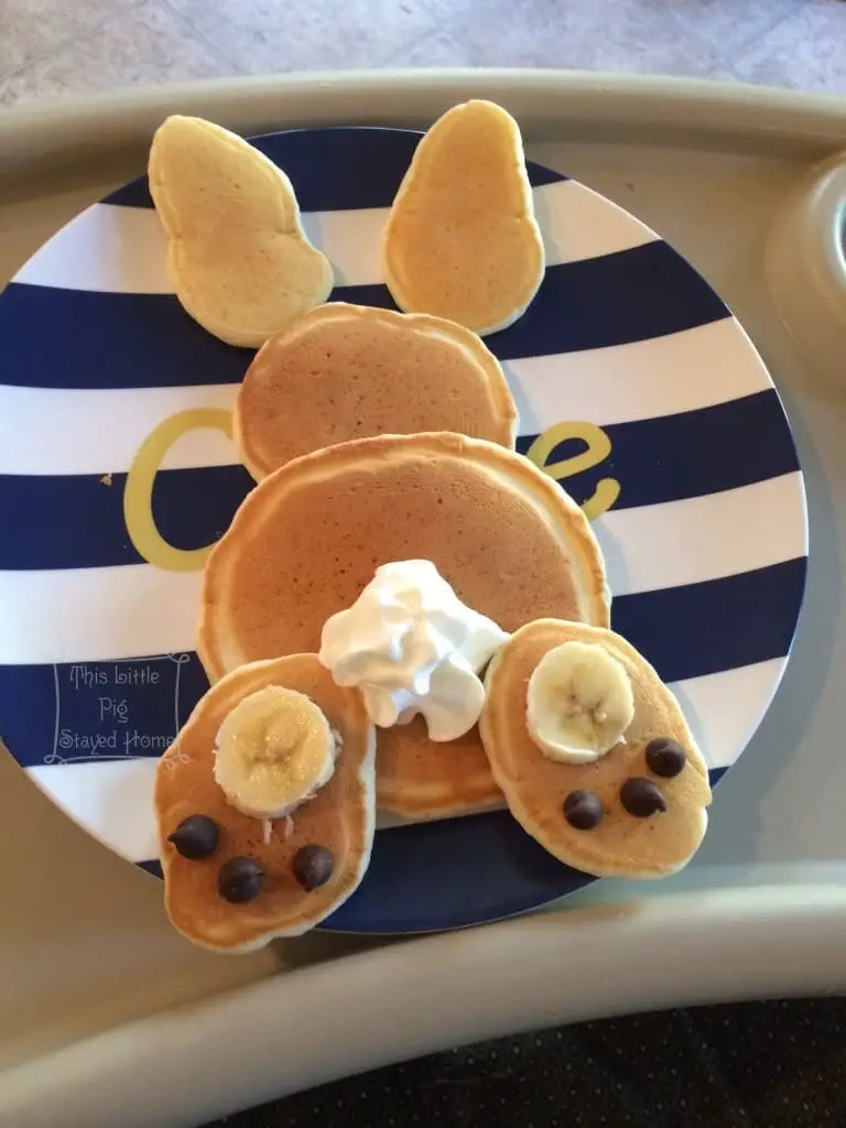 Cute bunny pancakes for Easter breakfast