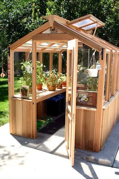 Cedar wooden greenhouse kit