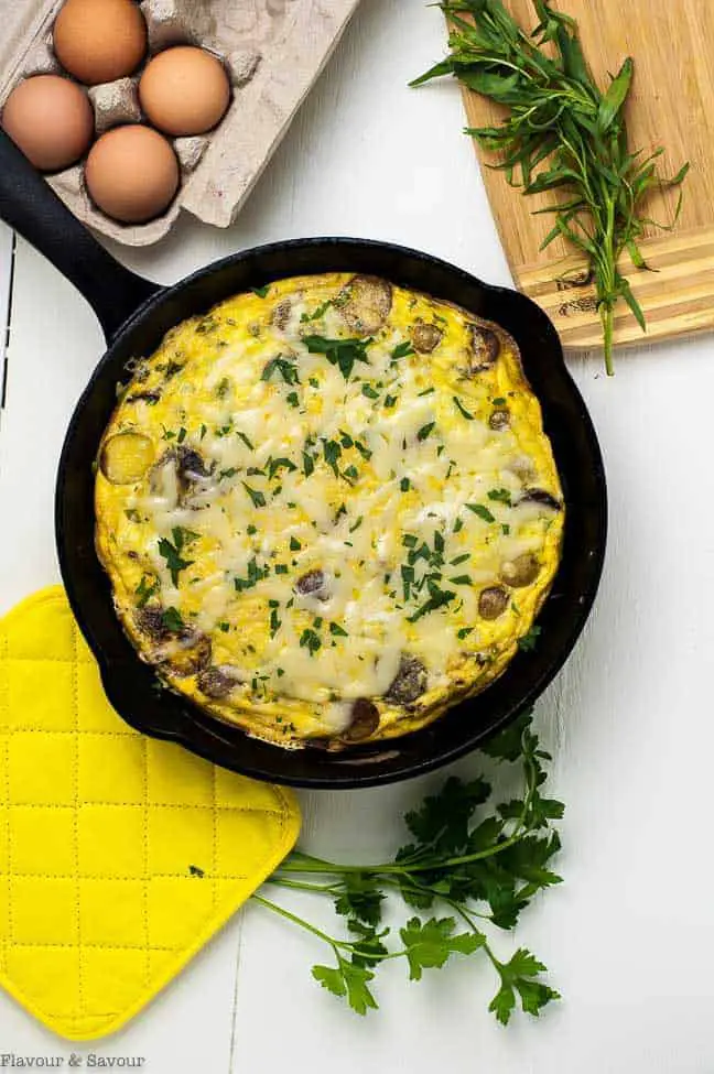 Double cheese asparagus frittata