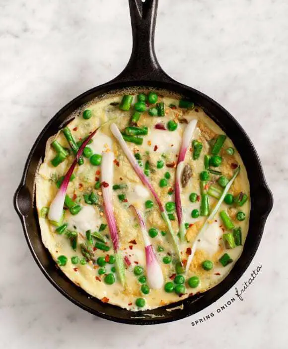 Spring onion frittata for a spring breakfast