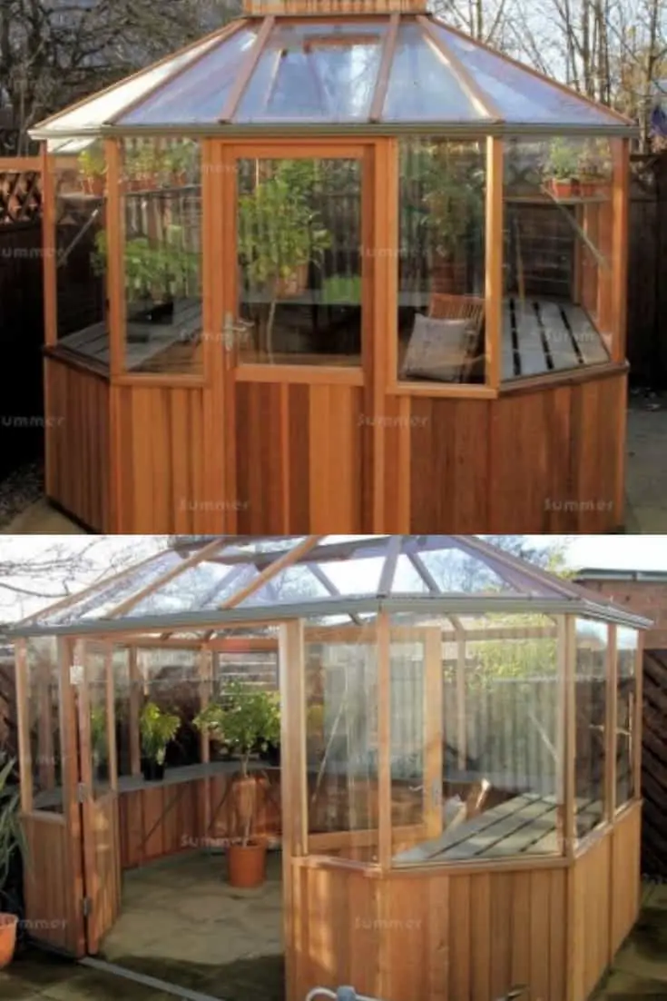 Alton Evolution Octagonal 9x6 - Hybrid Cedar Greenhouse