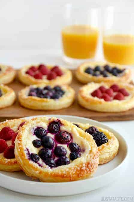 Fruit cream cheese breakfast tarts