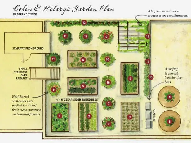 Colin & Hilary's Garden Plan (15' Deep x 20' Wide)
